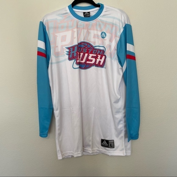 New in package Houston push warmup long sleeve white jersey sz.L - Picture 1 of 4